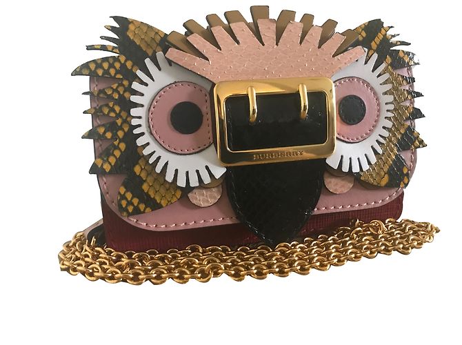 Bolso de mano Burberry Beast Mini Python de piel Multicolor