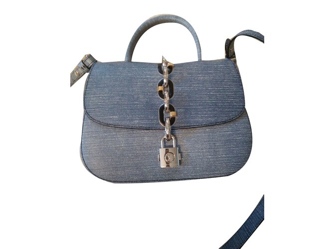Louis Vuitton encadénalo PM Azul Cuero  ref.61451