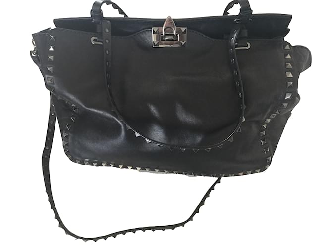 Valentino Garavani Rockstud Handbags Black Leather  ref.61463