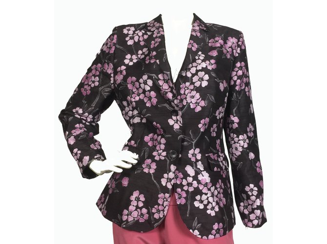 purple floral blazer