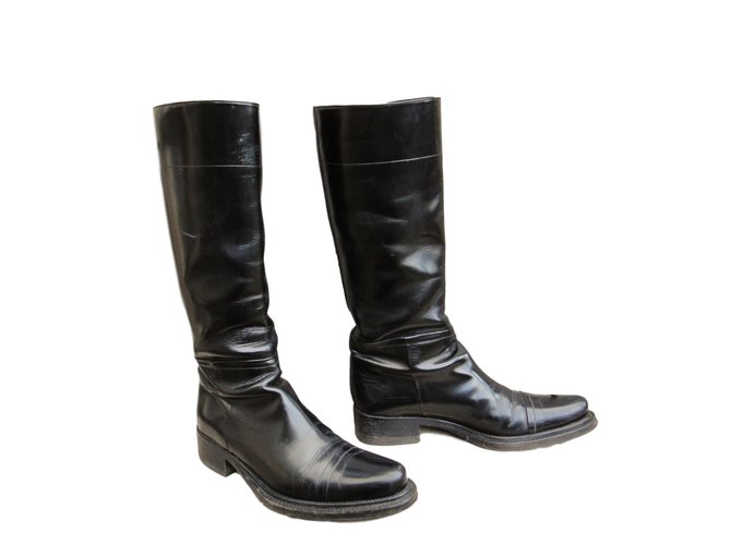 Prada Boots Black Patent leather  ref.61513