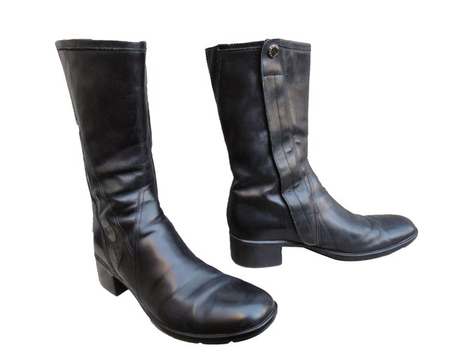 Prada Ankle Boots Black Leather  ref.61518
