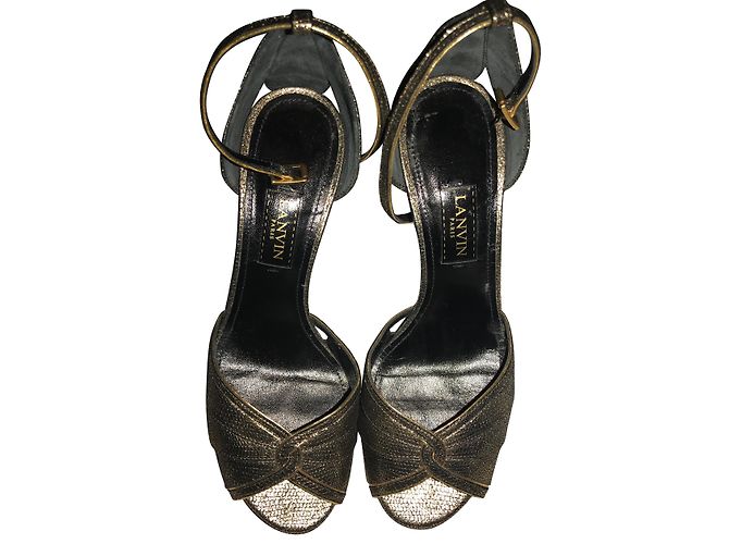 Sandali Lanvin in pelle dorata D'oro