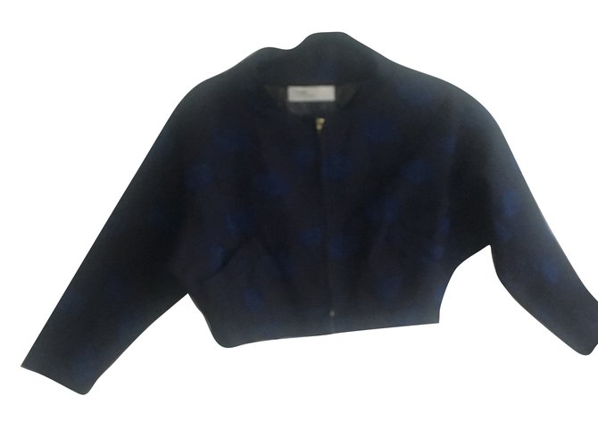 Toga Archives blue brocade jacket Black Polyester  ref.61602