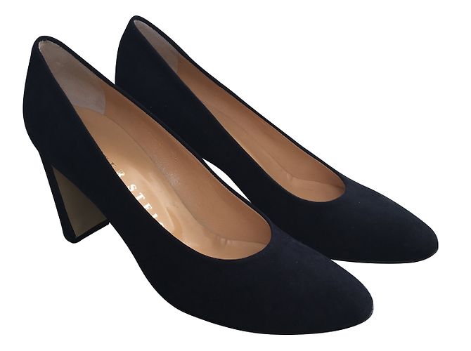 Walter Steiger Pumps Navy Blue Deerskin Size 39