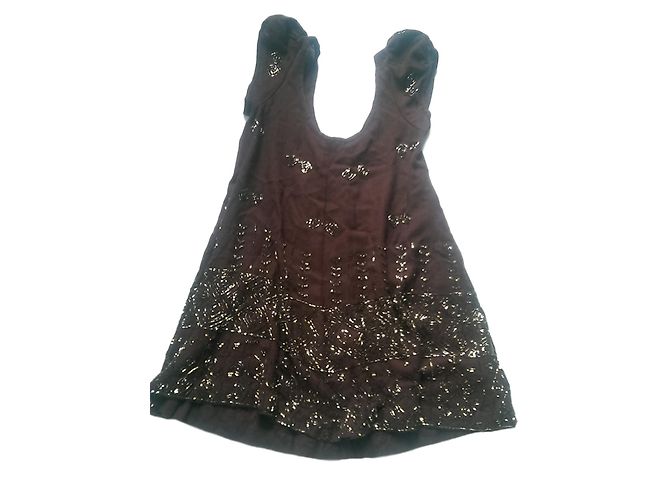 Camicetta Antik Batik Senza Maniche con Perline Bordeaux Bordò