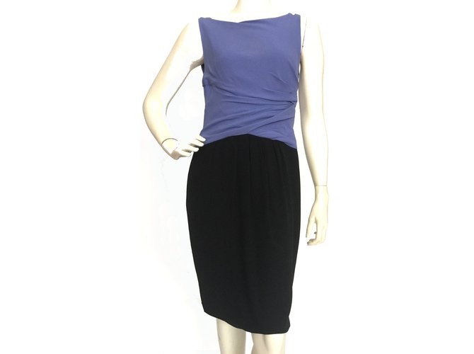 Moschino Bicolor silk dress Black Purple  ref.61684
