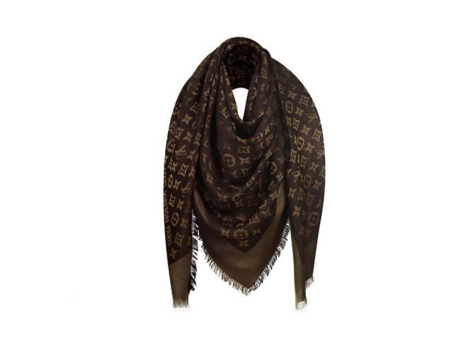 Louis Vuitton Sciarpa classica Monogram Marrone Seta