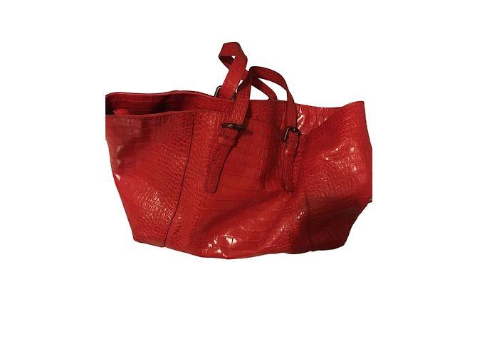 Bolso de mano Gerard Darel Simple Bag Croco de piel roja