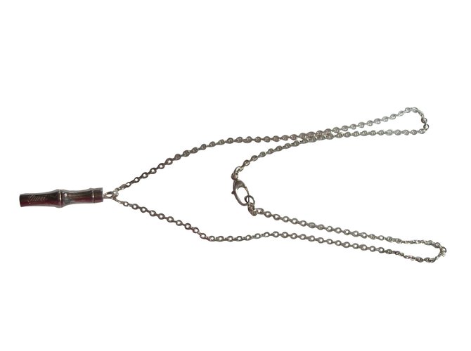 Gucci Pendant necklaces Silvery Silver  ref.61744