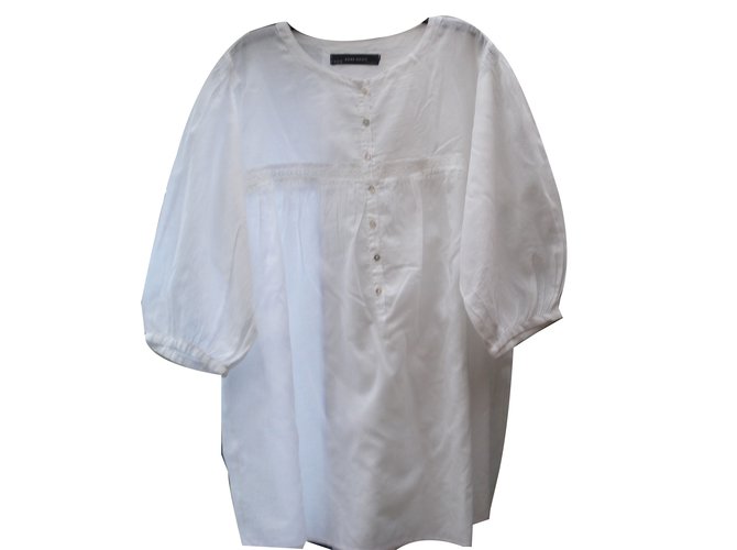 Zara tuniche Bianco Cotone  ref.61754