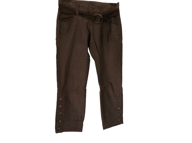 Just Cavalli Pants, leggings Dark brown Cotton  ref.61777