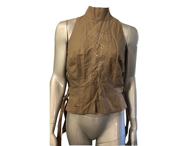 Autre Marque Top sin mangas Airfield Taupe Gris pardo