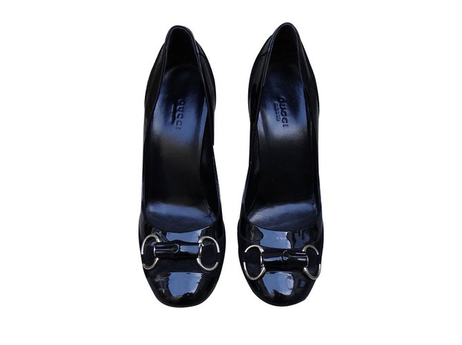 Gucci Heels Black Leather Patent leather  ref.61793
