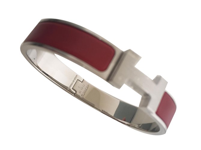 Hermès Fare clic sul braccialetto H. Rosso Metallo  ref.61808