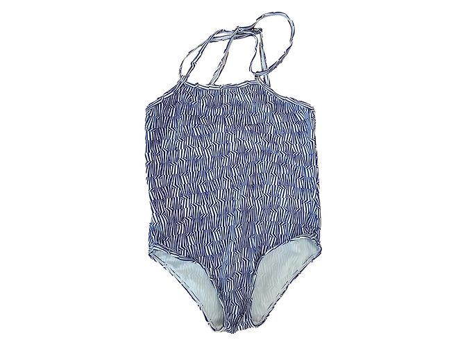 Autre Marque Maiô de uma peça menina Kids Case azul e branco Multicor