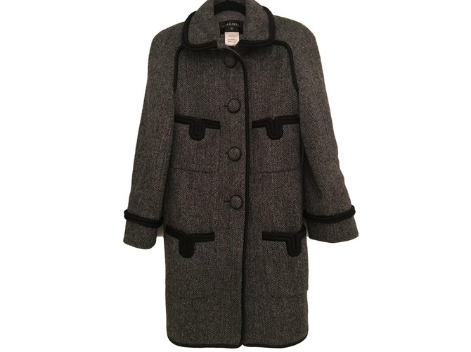 Chanel Coats, outerwear Grey  ref.61887