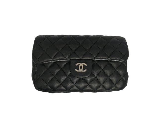 Chanel Handbags Black Leather  ref.61922
