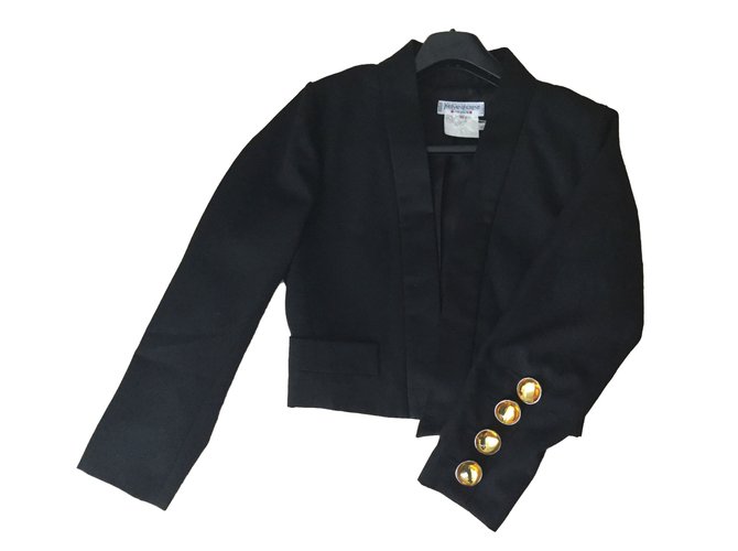 Yves Saint Laurent Jackets Black Wool  ref.61924