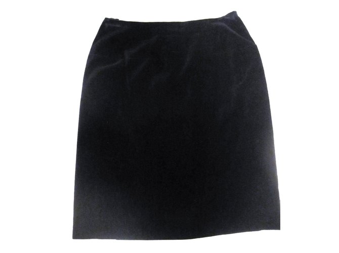 Chanel jupe courte en velours Noir  ref.61966