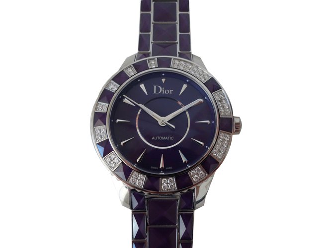 Dior Relógios finos Roxo Aço Cerâmico  ref.61968