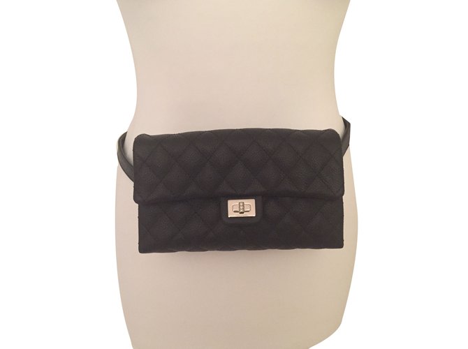 Chanel Clutch-Taschen Schwarz Leder  ref.61969