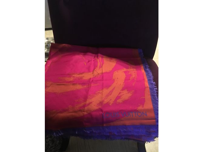 Sciarpa Louis Vuitton in seta arancione 