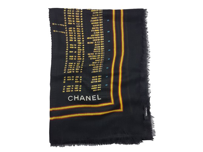 Chanel Cashmere scarf Black  - Joli Closet