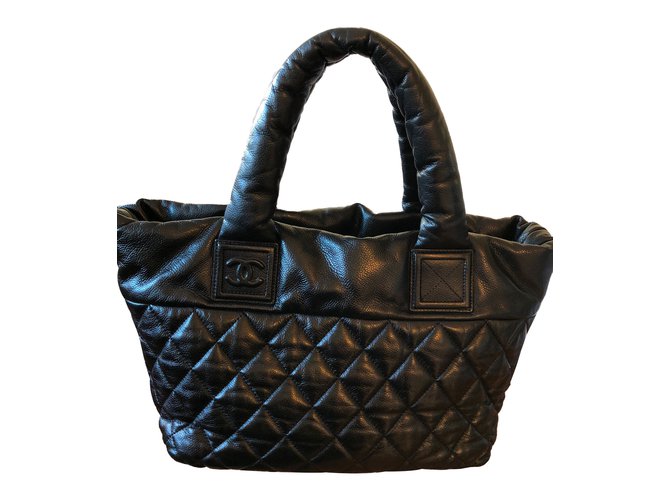 FULL SET CHANEL Black Patent Leather Big CC So Black Ruthenium Chain XL  Tote Bag - My Dreamz Closet