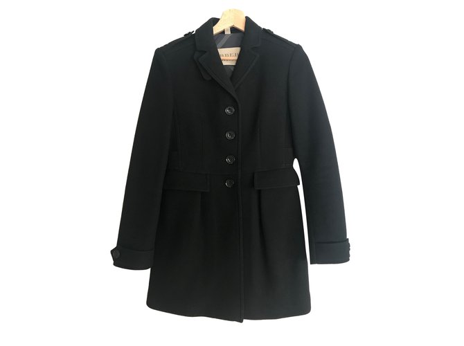 Burberry Brit Coats, Outerwear Black Wool  ref.62024