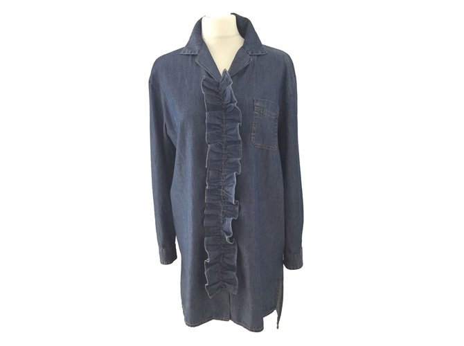 Prada Dresses Blue Cotton  ref.62026
