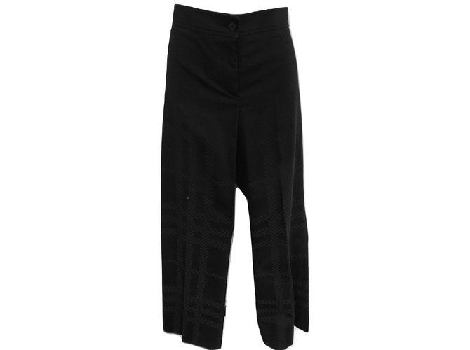 Burberry Pantalones, polainas Negro Algodón  ref.62034