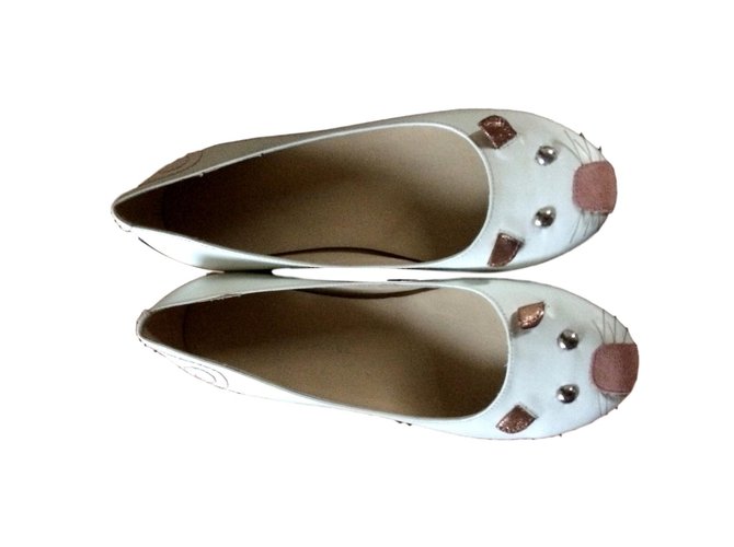 Marc by Marc Jacobs Ballet flats Pink White Leather  ref.62059