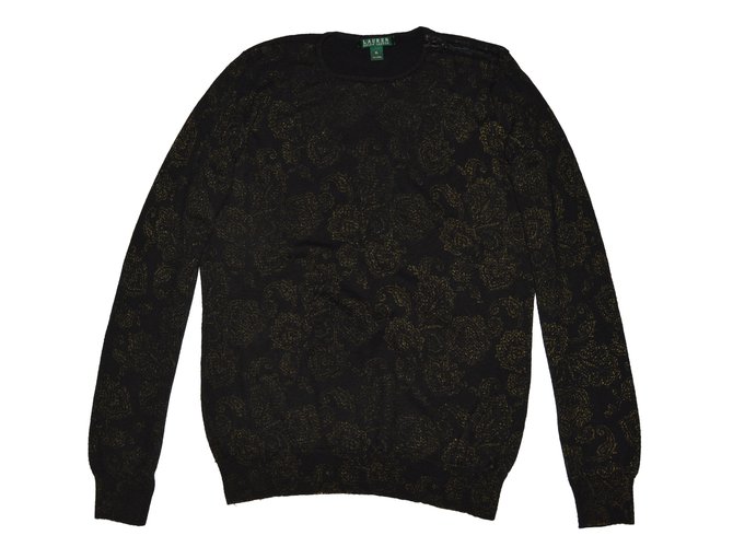 Ralph Lauren Knitwear Black Golden Wool  ref.62083