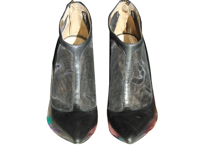 Sam Edelman Black Leather Ankle Boots Size 36 Golden