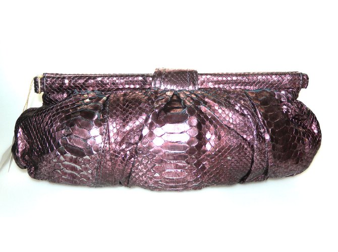 Abaco Clutch bags Purple Python  ref.62310