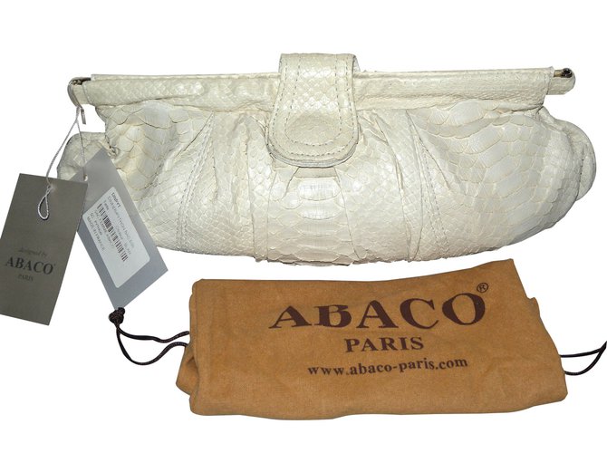 Abaco Clutch-Taschen Creme Python  ref.62320