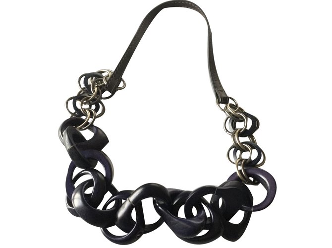 Marni Necklaces Navy blue Wood  ref.62372