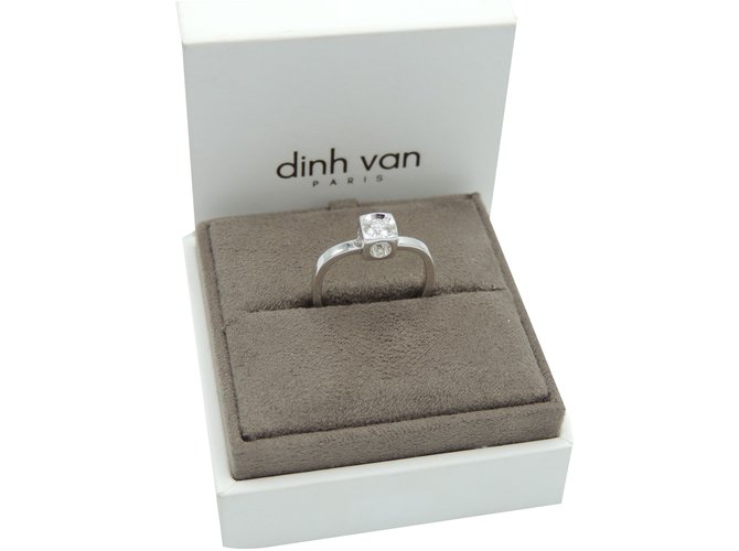 Dinh van le cube diamant grand modele Or blanc Argenté  ref.62459