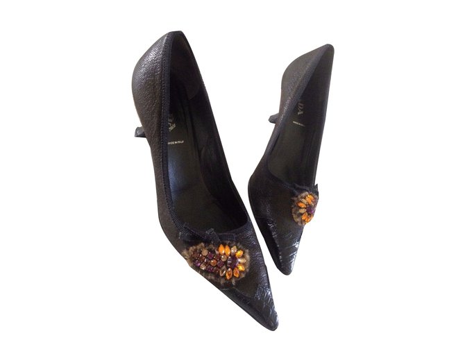PRADA, vintage shoes Brown Leather  - Joli Closet