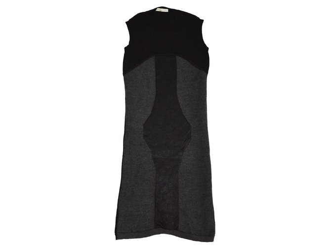 Balenciaga Dresses Black Grey Wool Viscose  ref.62517