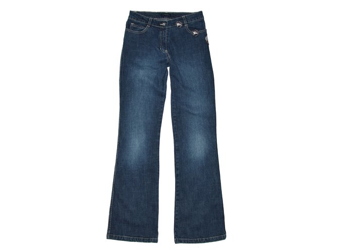 Burberry Pants Blue Cotton  ref.62522