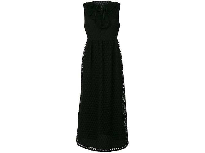 Red Valentino Point d'esprit Spitzenkleid schwarz
