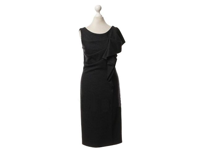 Max Mara Wollkleid Dunkelgrau Anthrazitgrau