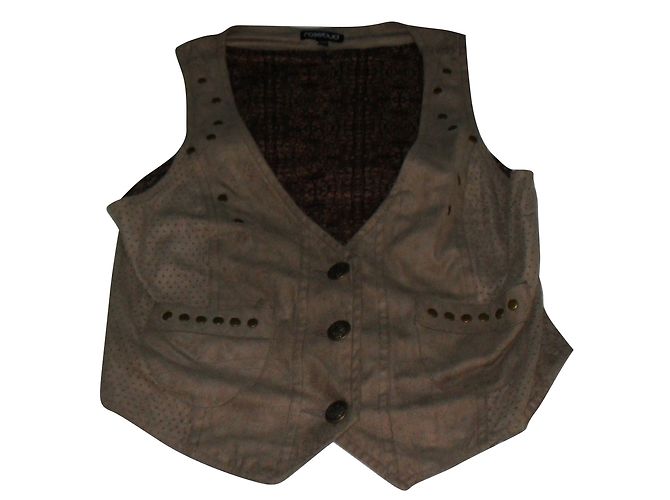 Autre Marque Blazer Rosebud Marrom de Tecido