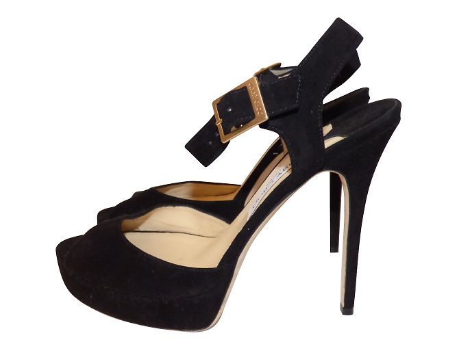 Sandali con platform Linda Jimmy Choo in pelle nera Nero