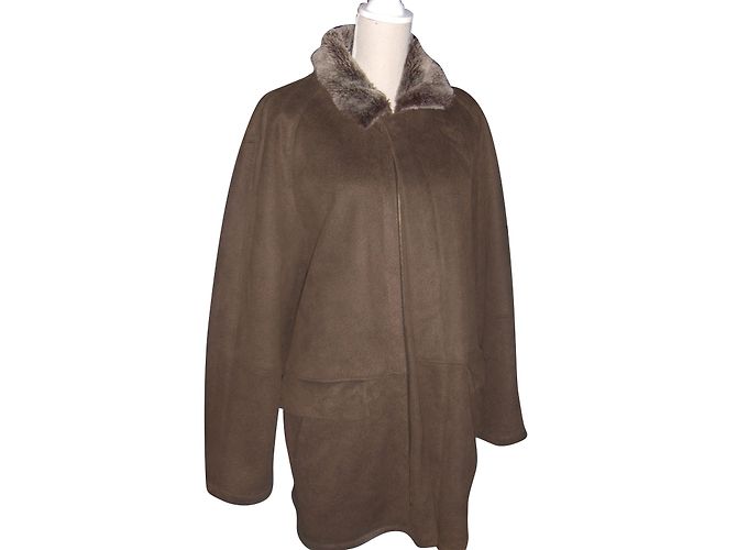 Autre Marque Brown Polyester Coat Size M