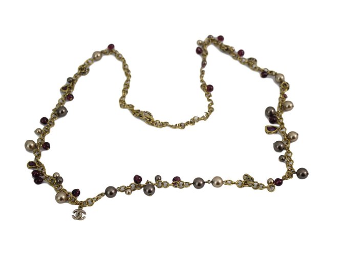 Chanel Long necklaces Golden Metal  ref.62728