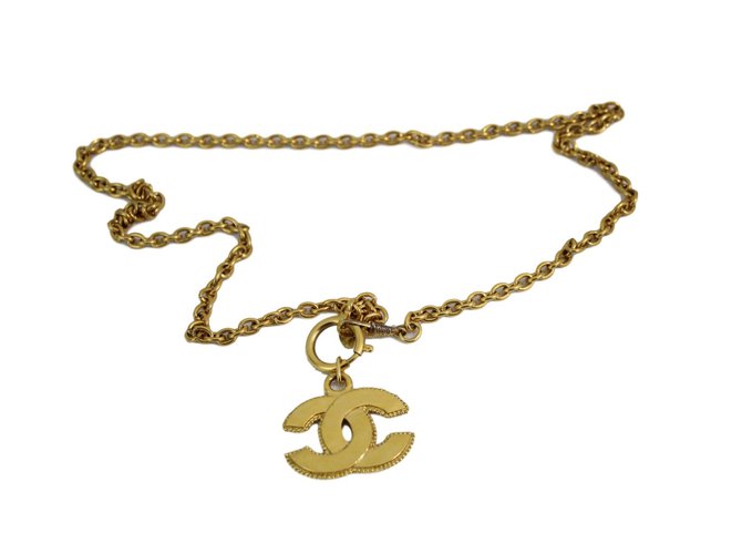 Chanel Long necklaces Golden Metal  ref.62731