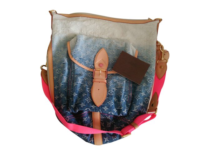 Louis Vuitton Sunburst Pink Denim Handbag
